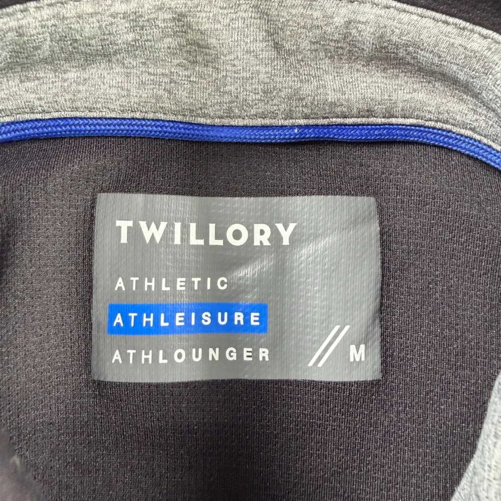 Twillory‎ Athleisure Polo Shirt Mens Medium Black Athlounger Short Sleeve Golf